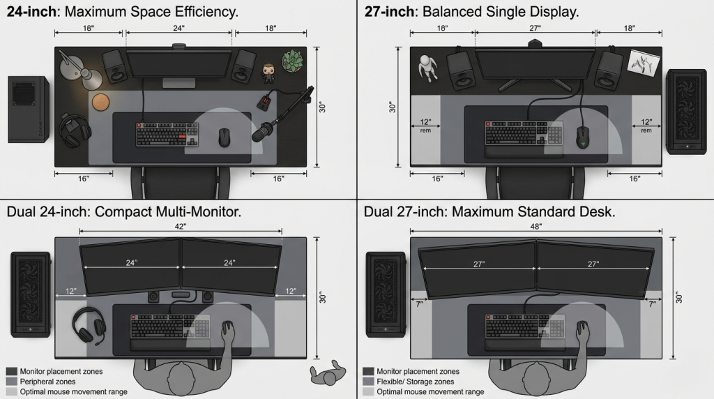 Desk Space and Multi-Monitor Configuration Planning