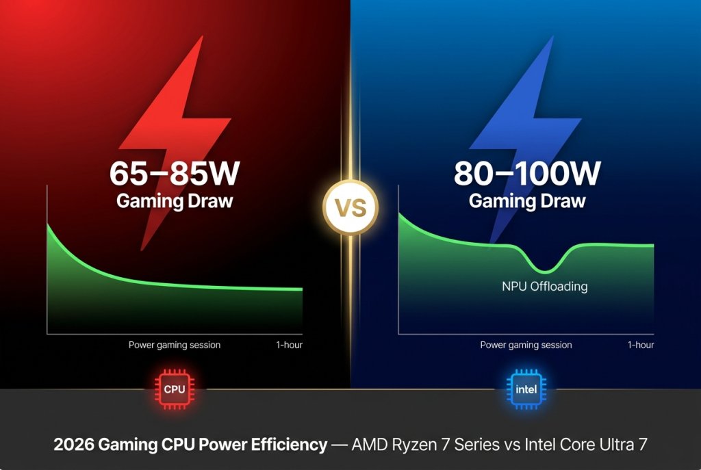 AMD vs Intel gaming power efficiency.