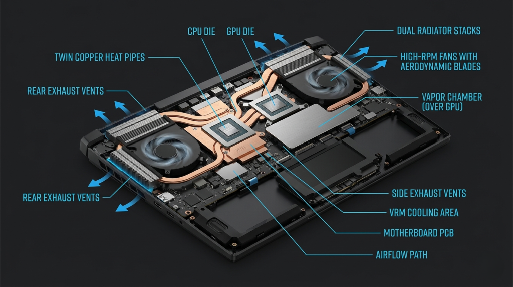 Laptop Cooling System Internal Render
