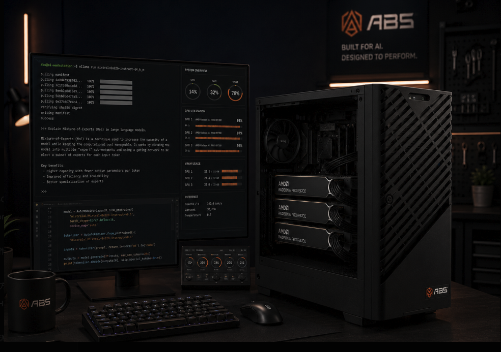 abs 3× AMD Radeon™ AI Pro R9700