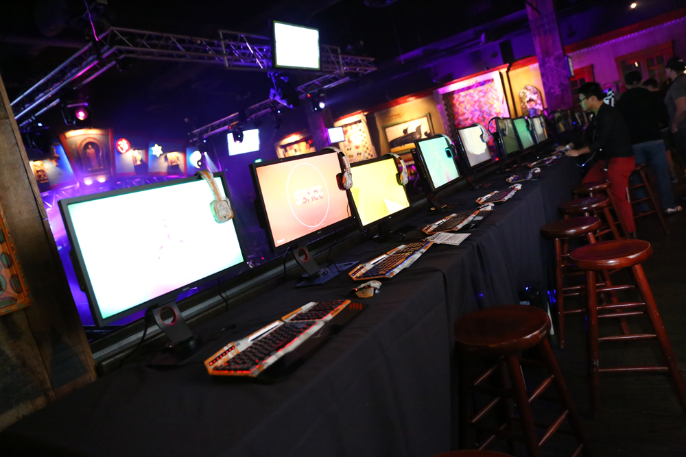 Gaming stations were located throughout the House of Blues