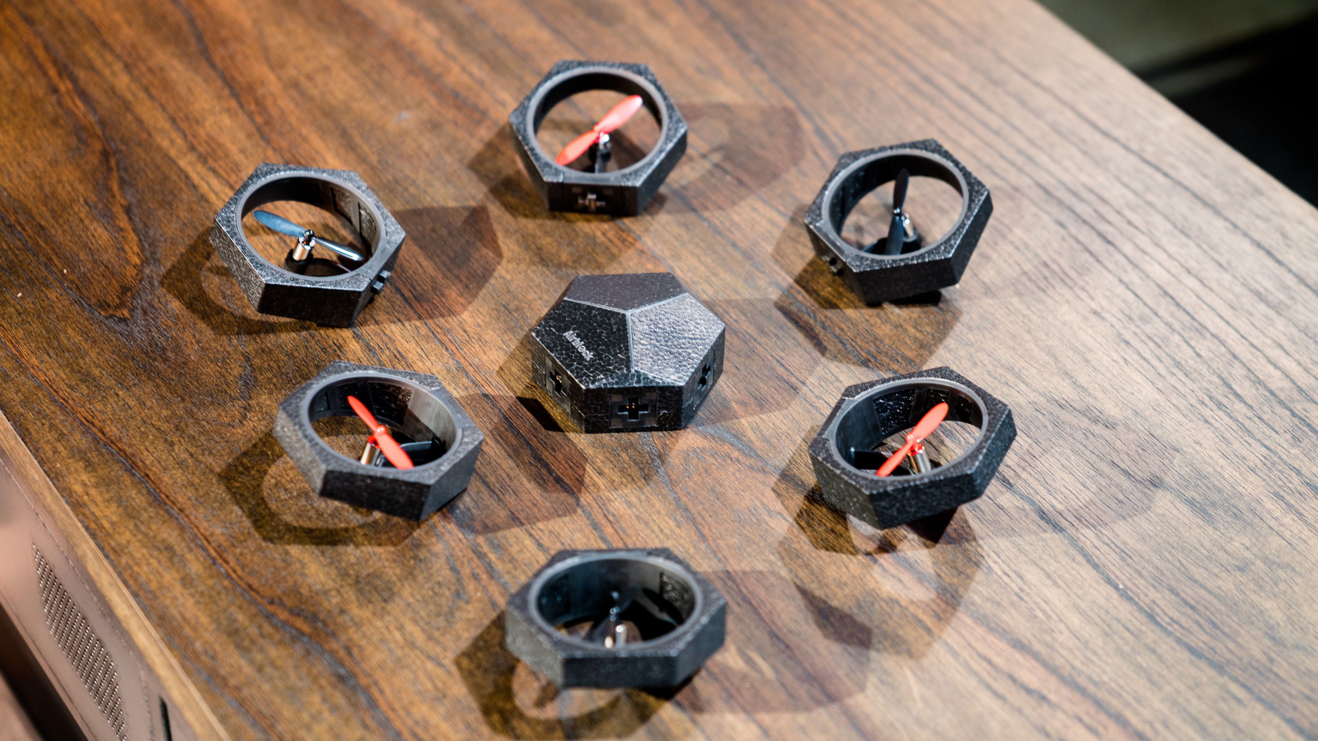 The modular drone components of the Airblock mean that it can take a direct hit, fall apart, and instantly click back together for more flight time, even indoors.