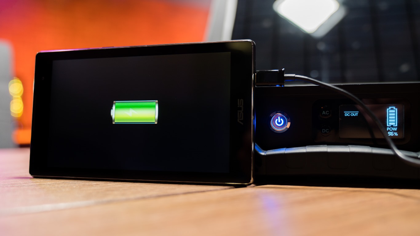 Solar generator in charging action
